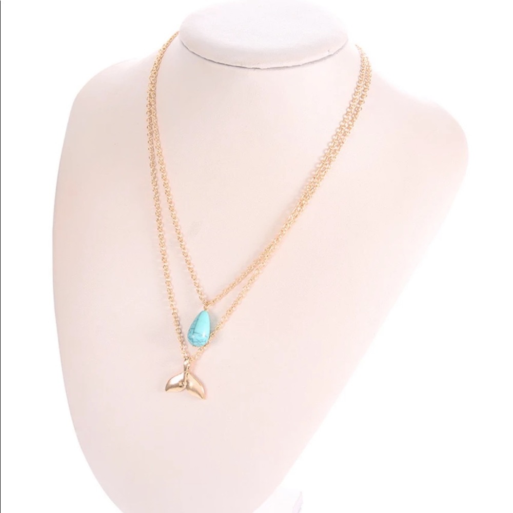 New! 2 piece -Mermaid fin necklace and jewel set - Picture 5 of 5